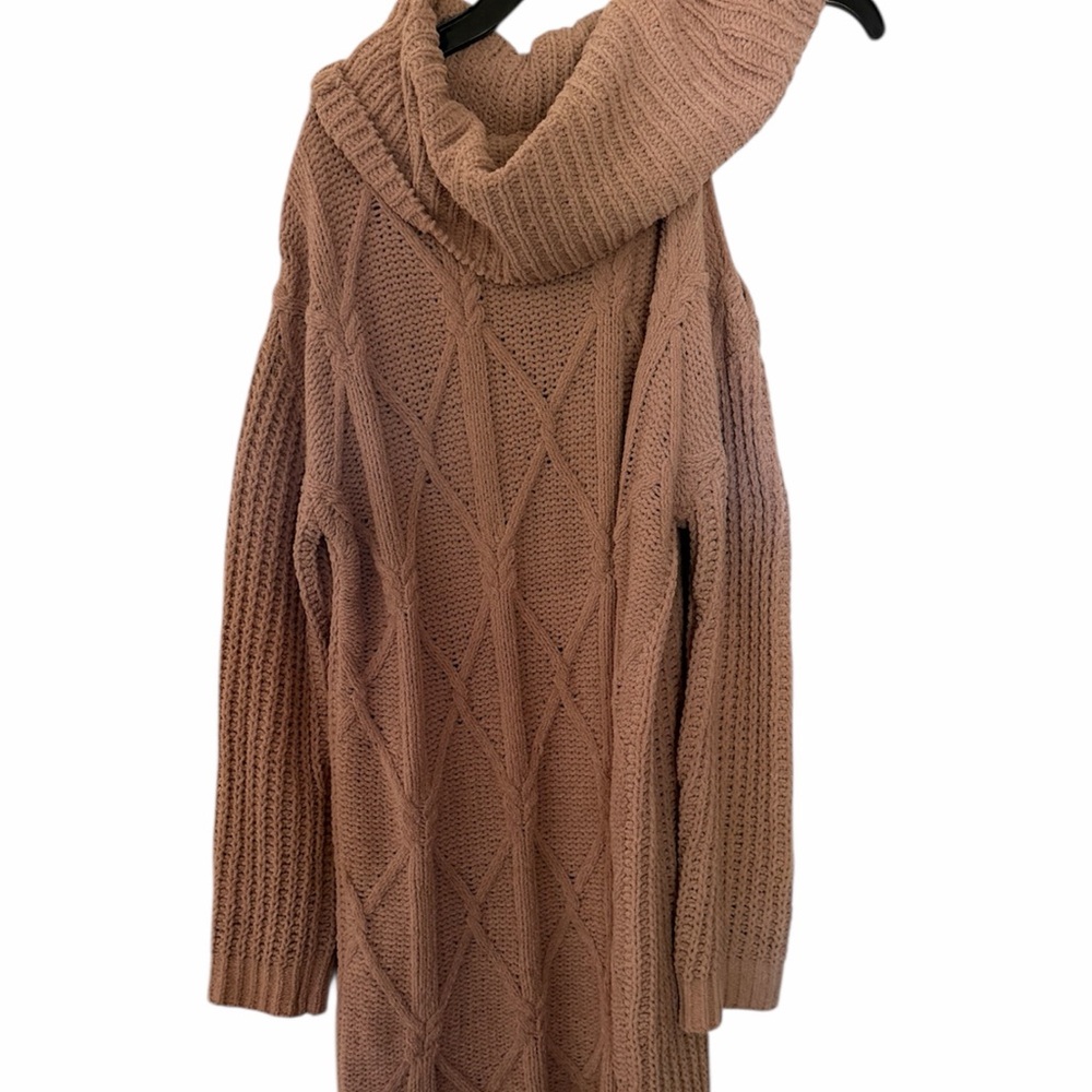 Moral Fiber Warm Brown Cowl Neck Sweater